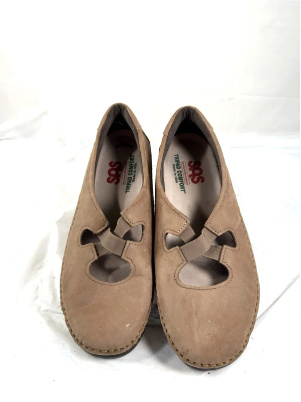 SAS Women's Size 8.5W Praline Tan Crissy Slip On Nubuck Leather Loafer Shoes